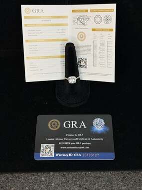 GRA Certified 1ct D VVS1 Round Brilliant Cut Moissanite Halo Ring in 925 silver